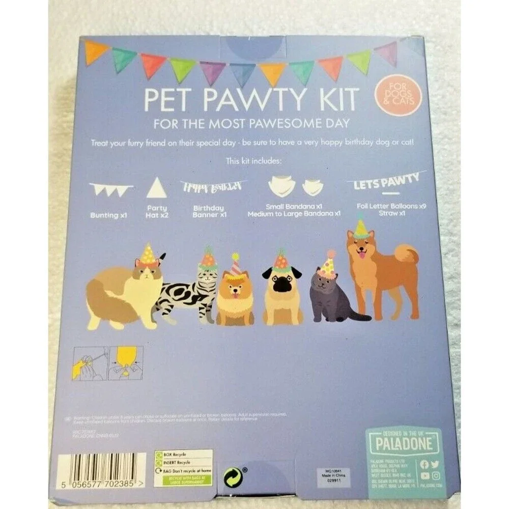 Pet Birthday Party Kit Dogs or Cats Pawty Kit The Most Pawesome Day Celebration